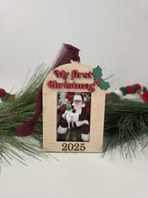 Load image into Gallery viewer, My First Christmas Wooden Photo Frame Ornament