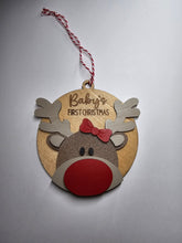 Load image into Gallery viewer, Reindeer Baby's First Christmas Ornament