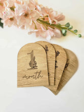 Load image into Gallery viewer, Floral Number Milestone Marker