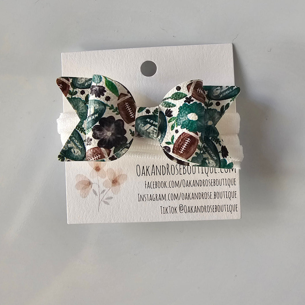 NFL Jets Floral Bow