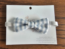 Load image into Gallery viewer, Blue Gingham Bow Tie
