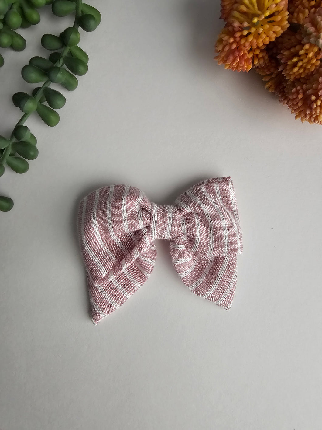 Pink Stripe Sailor Bow