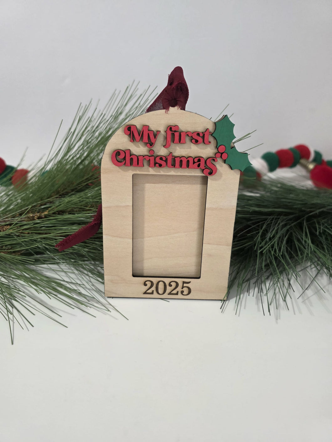 My First Christmas Wooden Photo Frame Ornament