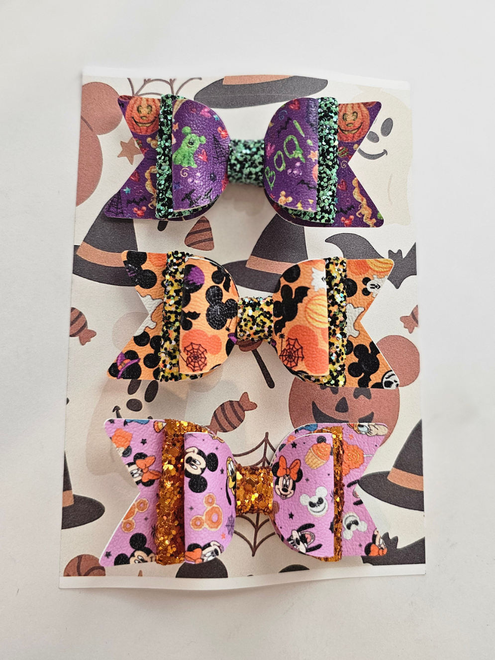 2 Tier Mouse Friend Halloween Bow Set