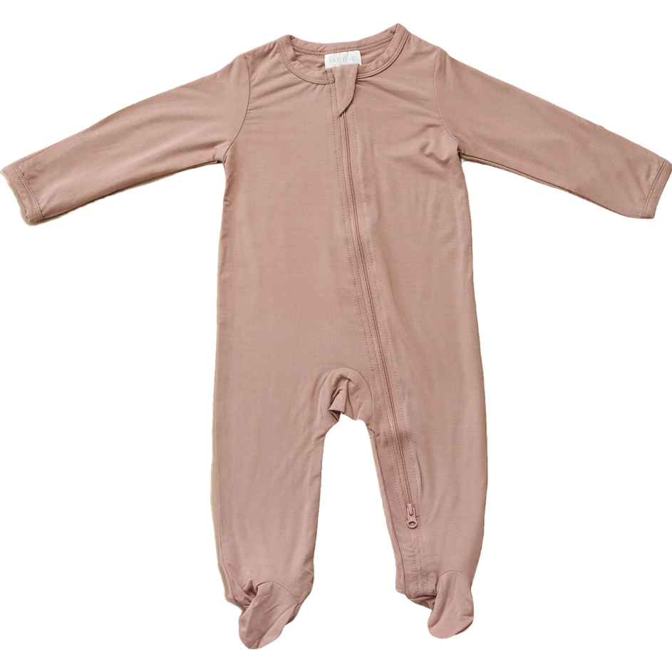 Dusty Rose Bamboo Footed Zipper