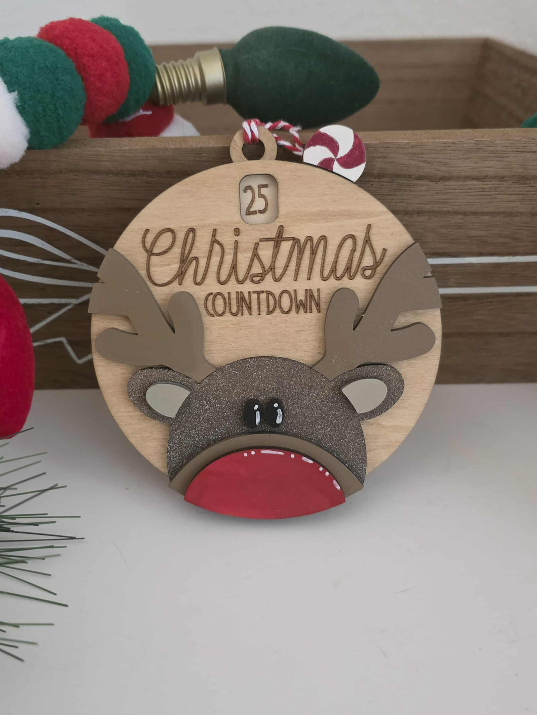Reindeer Countdown To Christmas Ornament