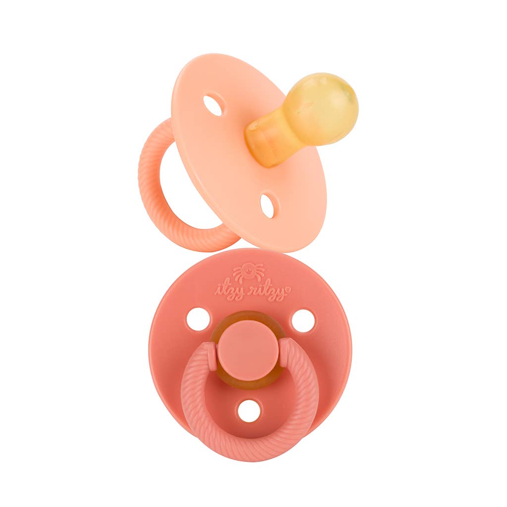 Itzy Soother™ Natural Rubber Pacifier Sets- Apricot + Terracotta